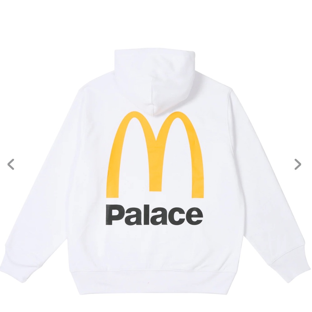 (NWOT) PALACE McDONALD'S LOGO HOOD WHITE Collab